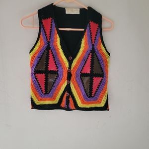 Vintage Shengsin Handmade Colorful Vest XXS